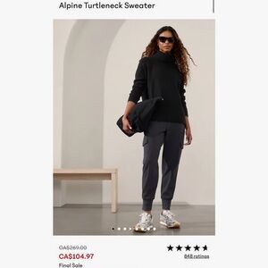 Athleta Alpine Turtleneck Wool/Cashmere Sweater